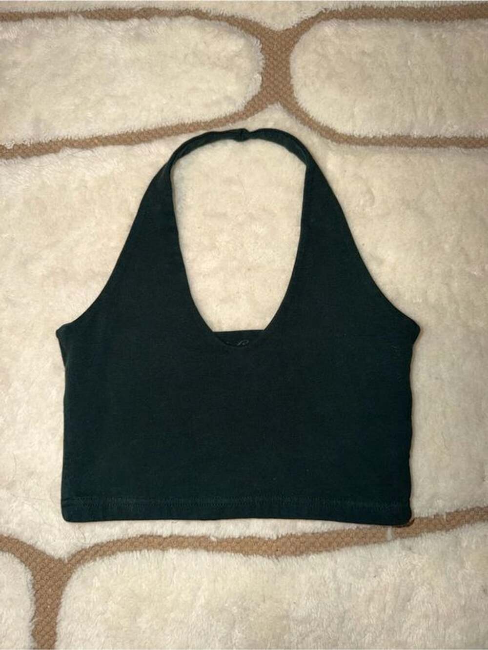 John Galt One Size Dark Green Halter Crop Top Brandy Melville